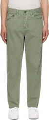 Carhartt Green Newel Trousers In Park,stonedyed 1yf4j