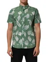 Carhartt Green Printed Cotton Collared Short Sleeves Polo Shirt In Green