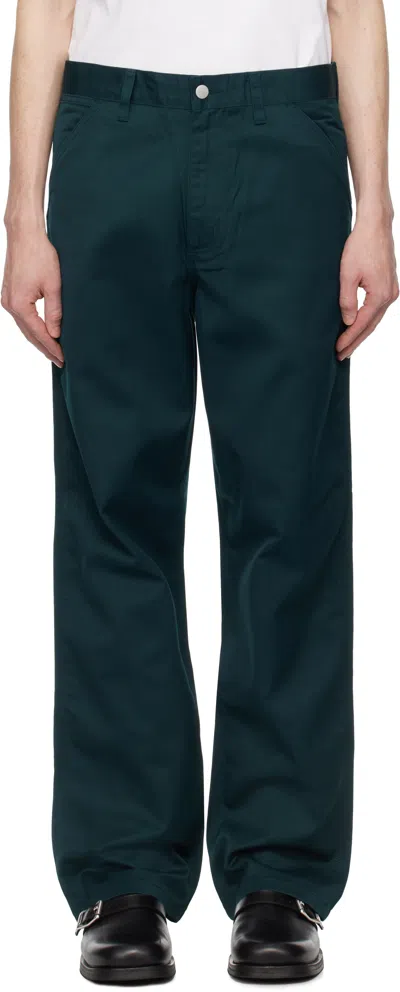 Carhartt Green Simple Trousers In 0au02 Deep Lagoon Ri