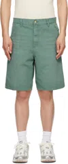 Carhartt Green Single Knee Shorts In 2m24o Silver Pine