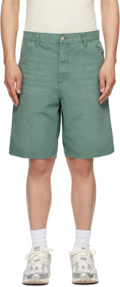 Carhartt Green Single Knee Shorts In 2m24o Silver Pine