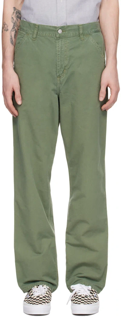 Carhartt Green Single Knee Trousers In 1yf Park