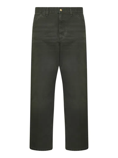 Carhartt Green Single Knee Trousers In Black