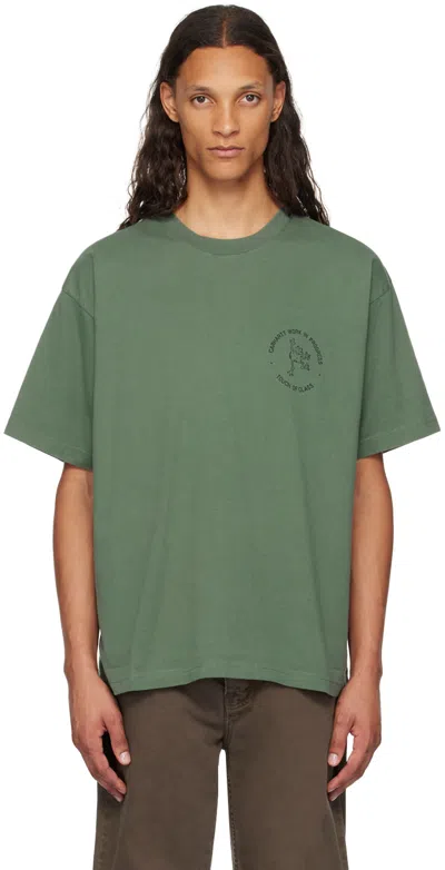 Carhartt Green Stamp T-shirt In 06 2b1 Duck Green /