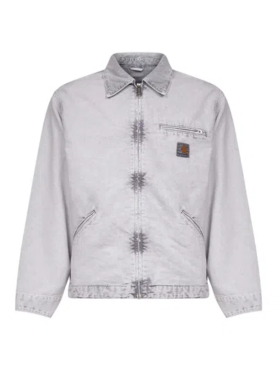 CARHARTT GREY CANVAS OG DETROIT JACKET