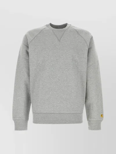 CARHARTT GREY COTTON BLEND CREW NECK SWEATSHIRT
