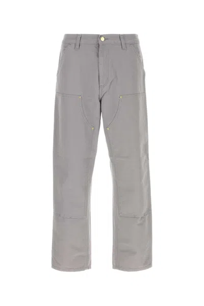 CARHARTT GREY COTTON DOUBLE KNEE PANT