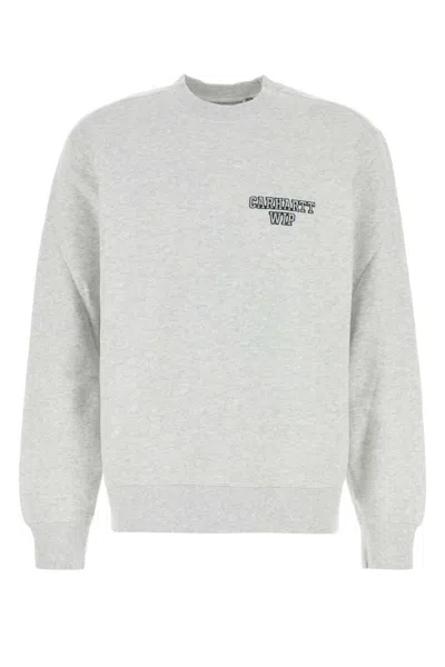CARHARTT MEN GREY CREWNECK LOGO SWEATSHIRT, XL LUXURY SWEATSHIRTS & HOODIES FOR MEN DARVEYS