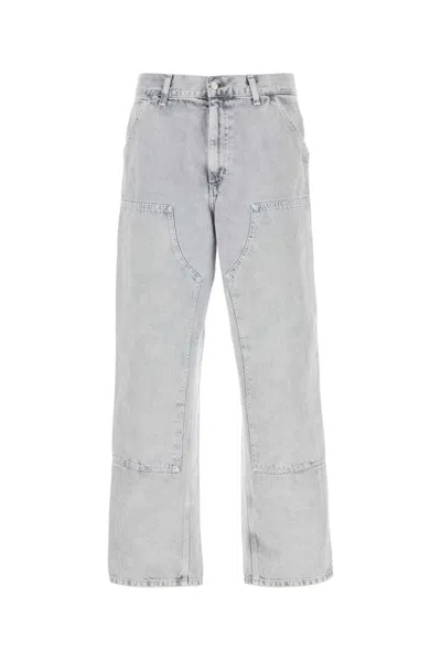 Carhartt Double Knee Pant In Denim Grigio  Uomo In Gray