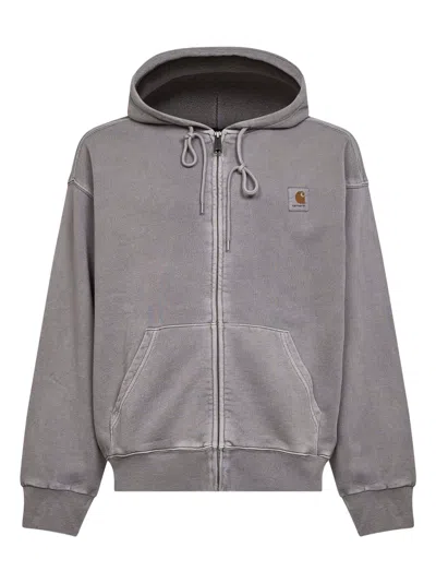 Carhartt Grey Hooded Nelson Jacket Zip-up Hoodie In Gray