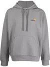 Carhartt Wip Hooded American Script Sweatshirt In Gray