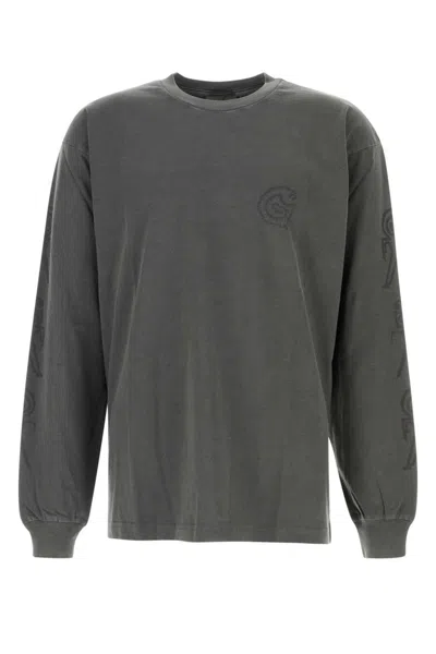 CARHARTT GREY LONG SLEEVES GRAPHIC T-SHIRT