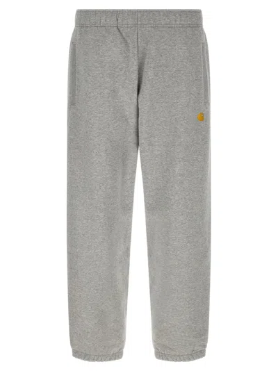 Carhartt Chase Logo-embroidered Track Pants In Gray