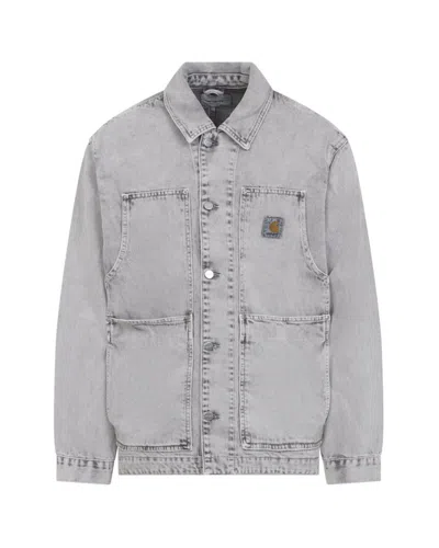 CARHARTT MEN GREY SHIRT COLLAR JACKET, S LUXURY JACKETS FOR MEN DARVEYS