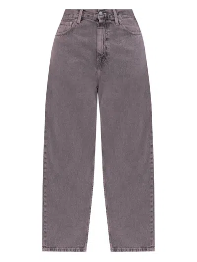 Carhartt Grey Straight High Rise Jeans In Blue