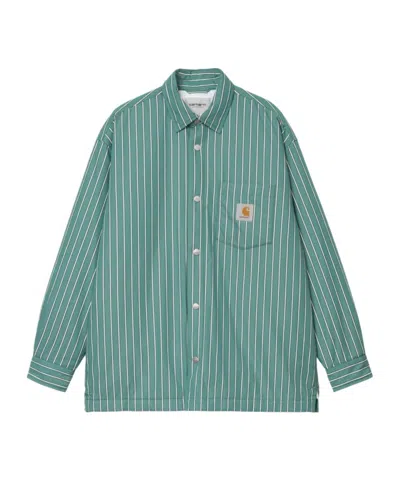 Carhartt Grimsby Stripe Shirt Jacket In Green