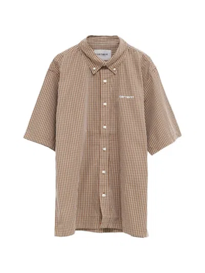 Carhartt Groff Checked Shirt In Brown
