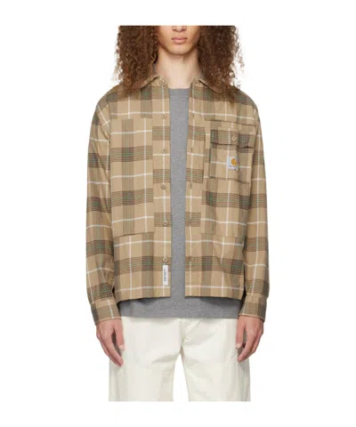 Carhartt Tan Hadley Shirt In 20kxx Check /leather