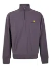 Carhartt Half Zip American Script Embroidered Sweatshirt In Purple