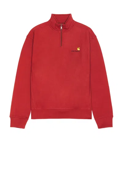 Carhartt Red American Script Sweatshirt In Xx 002 Tuscany
