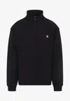 Carhartt Wip Half Zip American Script Sweatshirt In Black