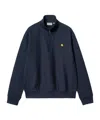 Carhartt Half Zip American Script Sweatshirt In Black