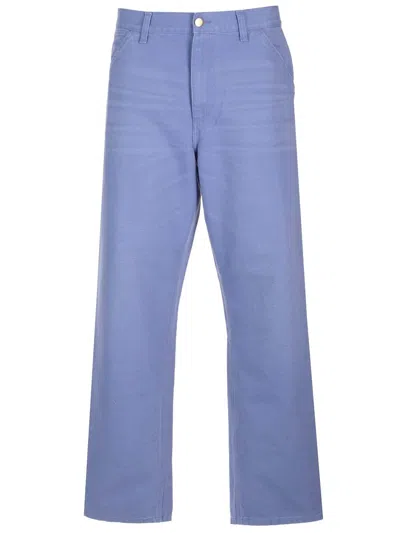 Carhartt Straight Cotton Trousers In Blue