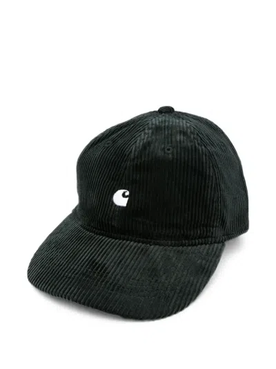Carhartt Harlem Corduroy Logo-embroidered Cap In Black
