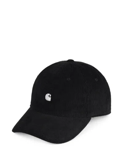 Carhartt Harlem Logo-embroidered Corduroy Baseball Cap In Black