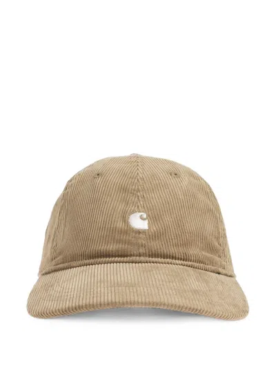 Carhartt Harlem Logo-embroidered Corduroy Cap In Gray