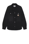 Carhartt Wip Classic Button-up Shirt Jacket In Black Dark Used Wash