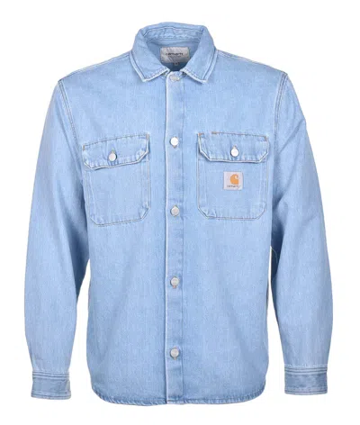 CARHARTT HARVEY DENIM SHIRT JACKET BLUE STONE BLEACH