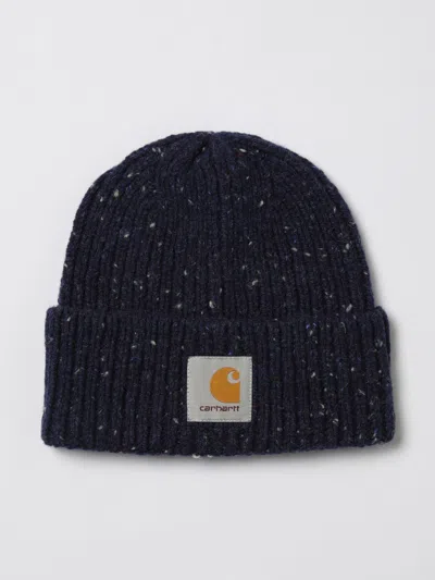 Carhartt Wip Anglistic Wool And Cotton Beanie In Blue