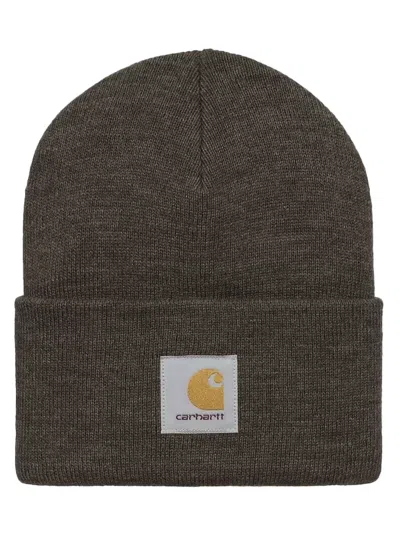 Carhartt Hat With Turn-up And Logo Label In Transparent