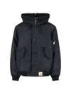 Carhartt Hooded Jacket With Drawstring And Pockets In Black