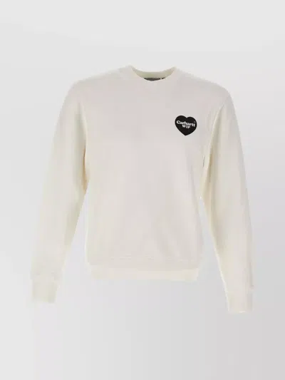 Carhartt "heart Bandana" Cotton Sweatshirt In White