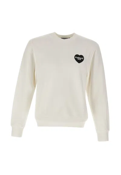 Carhartt Heart Bandana Cotton Sweatshirt In White/black