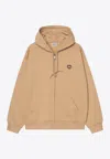 Carhartt Wip Hooded Heart Ii Hartt Sweat Jacket Dusty Brown In Neutral