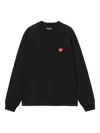 Carhartt Heart-logo Patch Long-sleeve Sweatshirt In Black