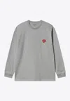 Carhartt Heart-patch Long-sleeved T-shirt In Gray