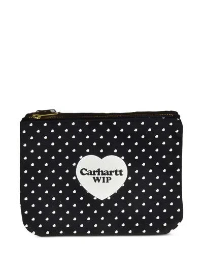 Carhartt Heart-print Zip Pouch In Black