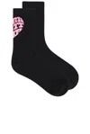 Carhartt Heartbreaker Socks In Black & Lumo Pink