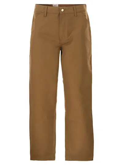 Carhartt Heavy Cotton Canvas Trousers In Brown