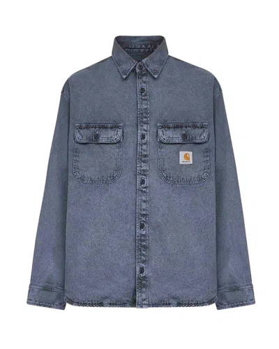 CARHARTT HEAVY DENIM BUTTON-UP SHIRT WITH CHEST POCKETS