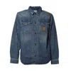 Carhartt Heavy Denim Shirt Jacket With Pointed Collar In Blue