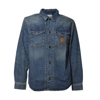 CARHARTT HEAVY DENIM SHIRT JACKET WITH POINTED COLLAR
