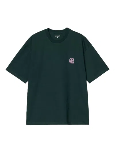 Carhartt Helix Swirl-logo T-shirt In Green
