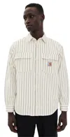 Carhartt Hendry Fountain Twill Shirt In Seaton Stripe Wax/dark Navy