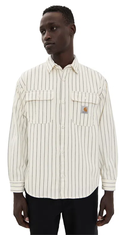 CARHARTT HENDRY SHIRT JACKET SEATON STRIPE WAX/DARK NAVY
