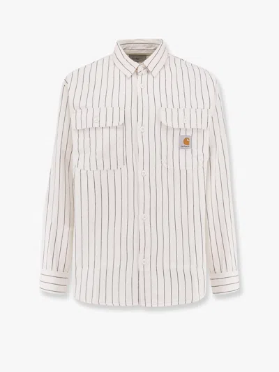 Carhartt Hendry Striped Canvas Shirt In White
